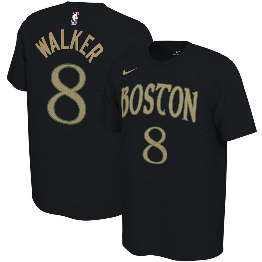 Men 2020 NBA Nike Kemba Walker Boston Celtics Black 201920 City Edition Variant Name Number TShirt